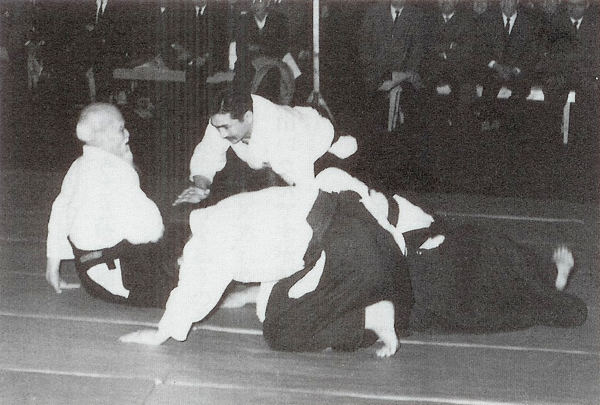 Hiroshi Isoyama taking ukemi for O-Sensei