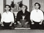 Kisshomaru and Morihei Ueshiba with Koichi Tohei