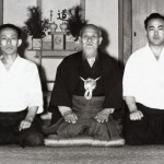 Kisshomaru and Morihei Ueshiba with Koichi Tohei