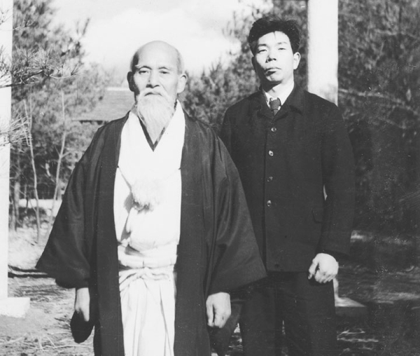 Morihiro Saito and Morihei Ueshiba - 1955