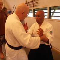 Bill Gleason and Heraldo Farrington at Windward Aikido Club