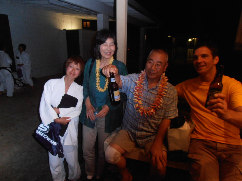 At the Windward Aikido Club in Kaneohe Hawaii - August 1st 2012. Takeshi Yamashima Sensei with Lawrence Warry, left. yamashima-warry.jpg
