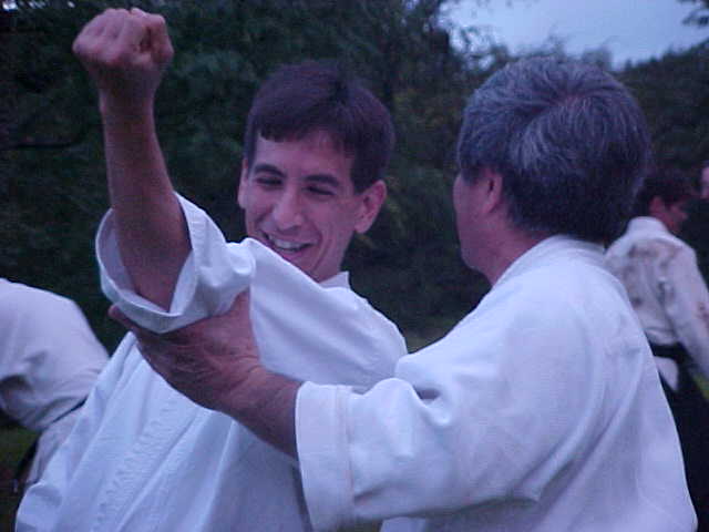 Chris Li and Glenn Yoshida (Aikido Renshinkan) at the Aikido Ohana summer gasshuku at Ho'omaluhia Botanical Gardens in Kaneohe on Oahu, Hawaii. glenn-yoshida-hoomaluhia.jpg